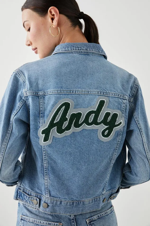 Rails Denim Women MULHOLLAND JACKET CUSTOM EMBROIDERY Original Blue