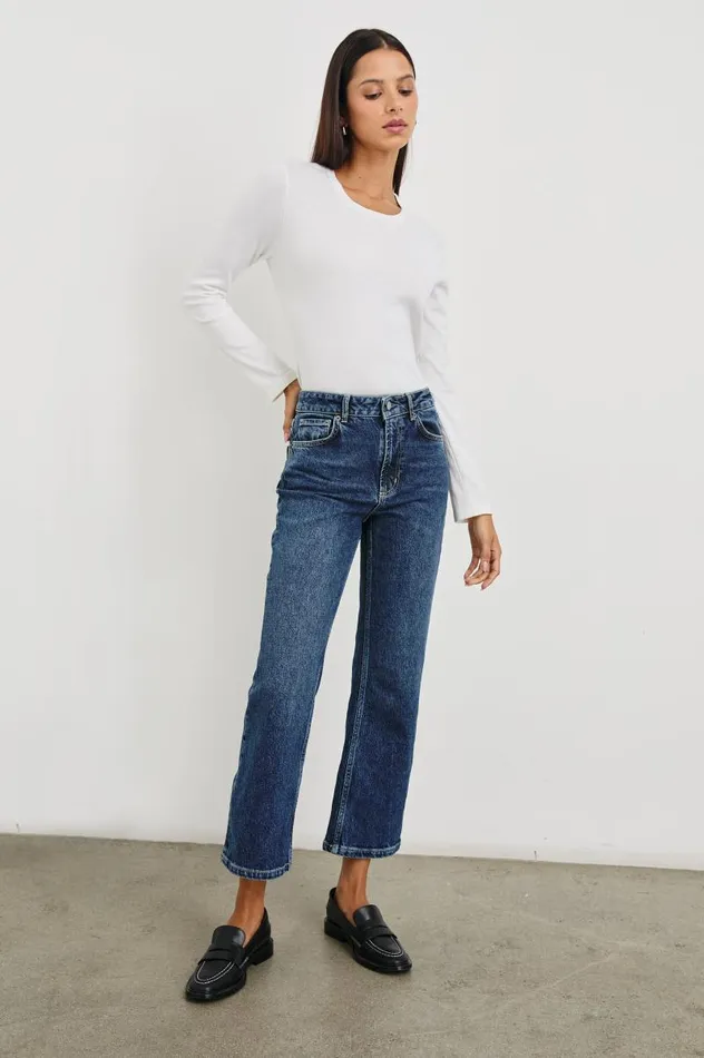 Rails Denim Women SUNSET CROP SLIM FLARE Collegiate Blue