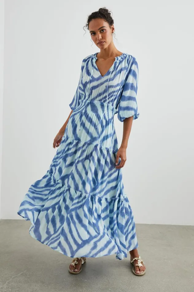 Rails Dresses and Rompers Women CATERINE DRESS Blue Watercolor Stripes