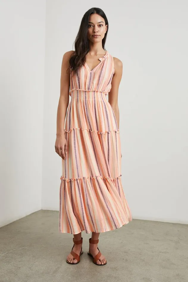 Rails Dresses and Rompers Women LOULOU DRESS Papaya Stripe