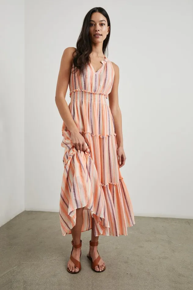 Rails Dresses and Rompers Women LOULOU DRESS Papaya Stripe