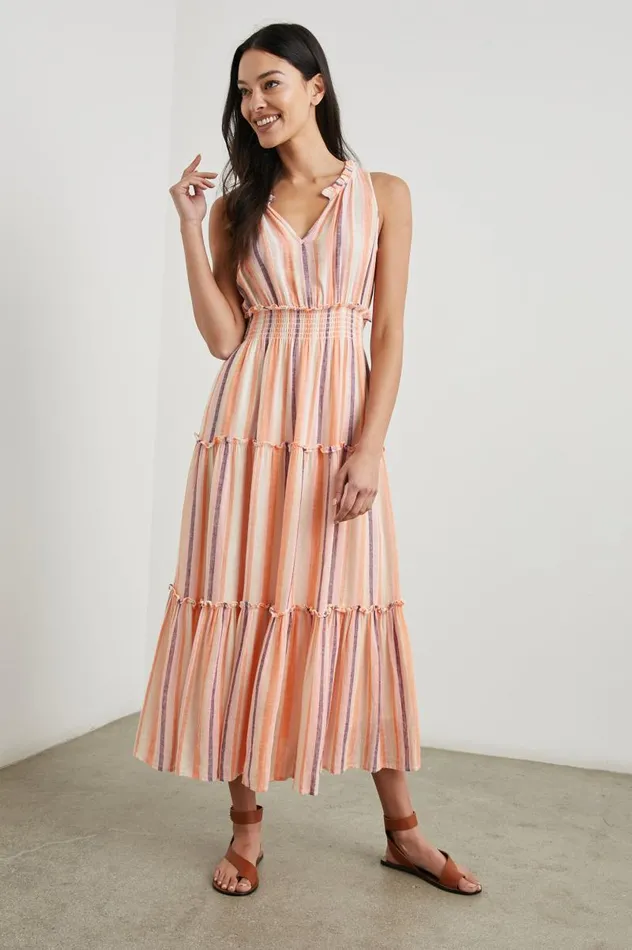 Rails Dresses and Rompers Women LOULOU DRESS Papaya Stripe
