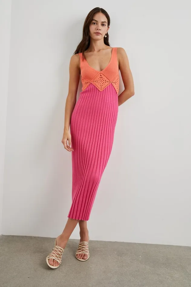 Rails Dresses and Rompers Women TARYN DRESS Papaya Colorblock