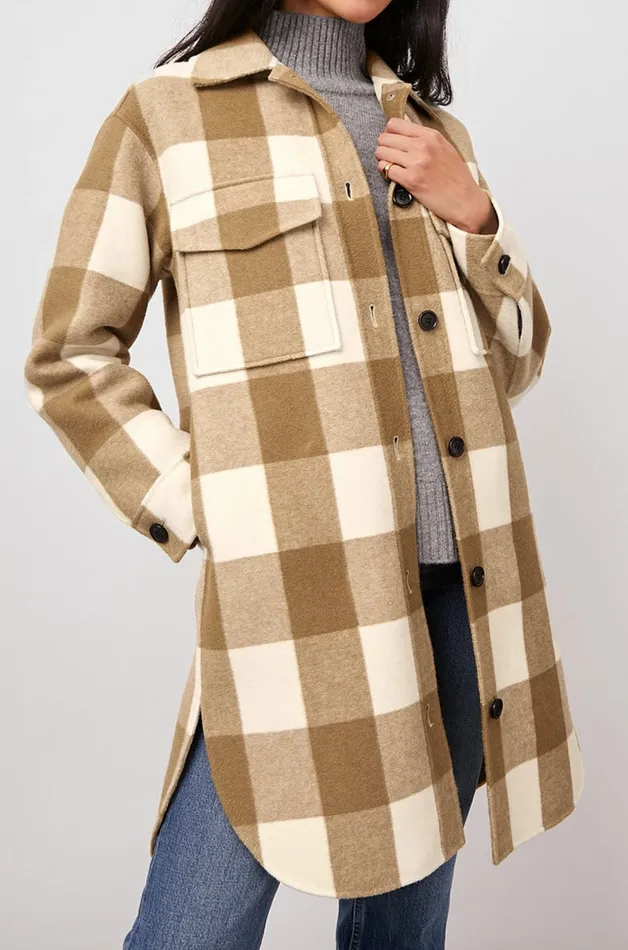 Rails Jackets and Coats Women JARO COAT Ivory Camel Buffalo Check