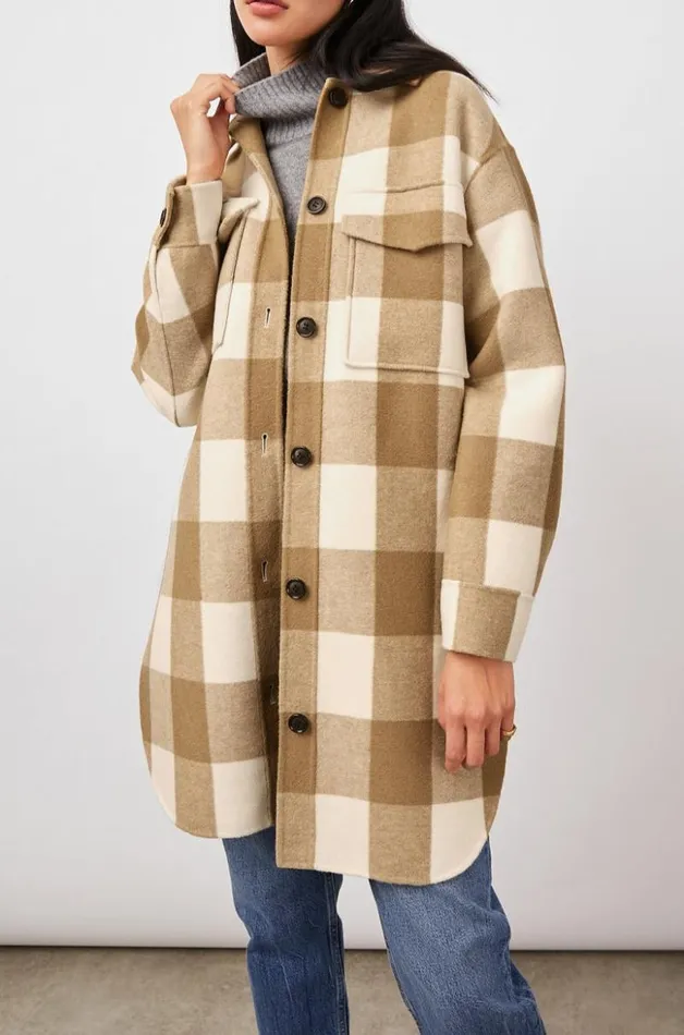 Rails Jackets and Coats Women JARO COAT Ivory Camel Buffalo Check