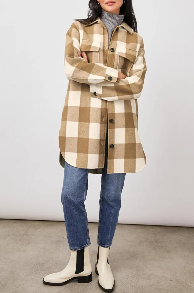 Rails Jackets and Coats Women JARO COAT Ivory Camel Buffalo Check