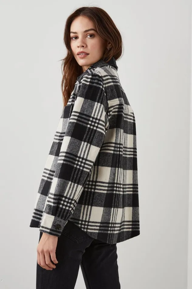 Rails Jackets and Coats Women TRIPP SHIRT JACKET Oyster Black