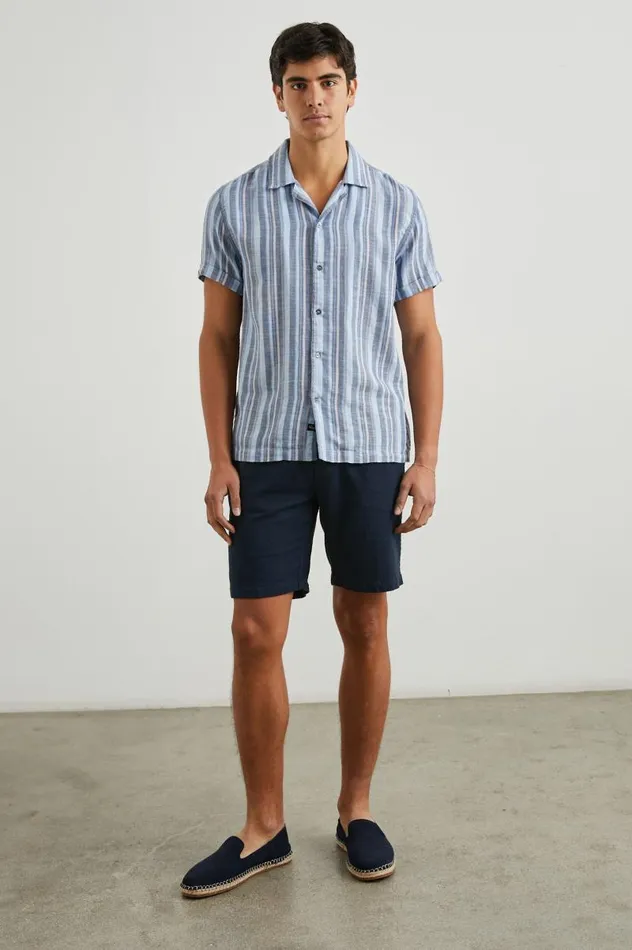 Rails Shirts Men AMALFI SHIRT Powder Cobalt Stripe