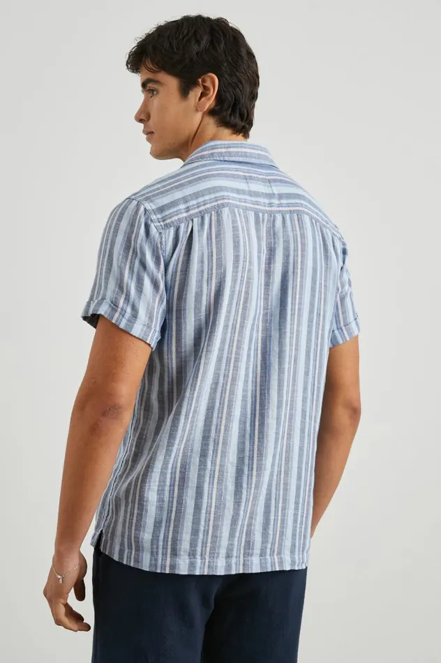 Rails Shirts Men AMALFI SHIRT Powder Cobalt Stripe