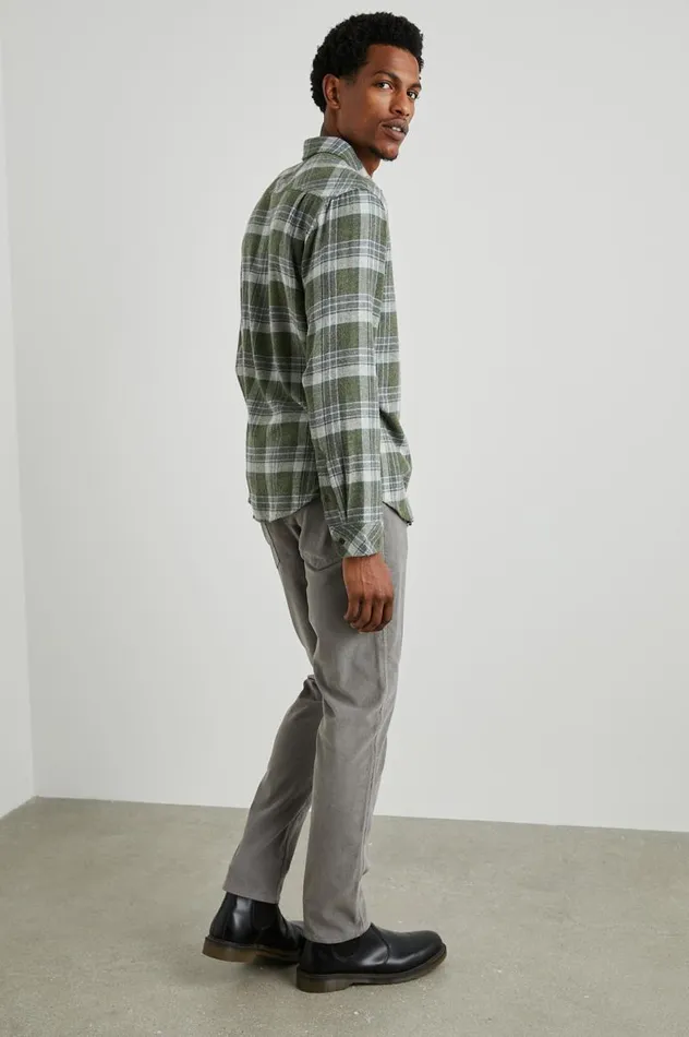 Rails Shirts Men LENNOX SHIRT Green Hollow Grey Melange
