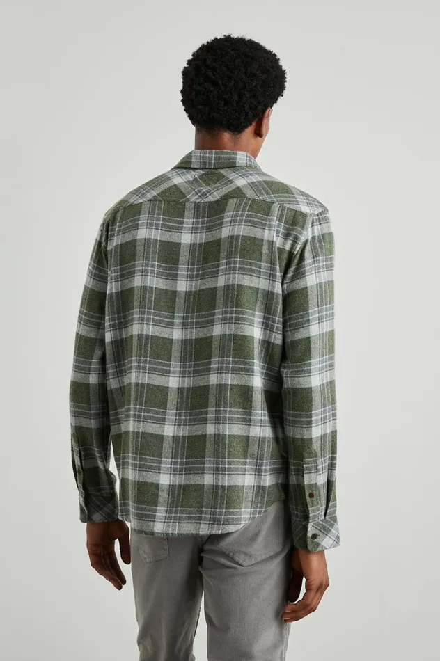 Rails Shirts Men LENNOX SHIRT Green Hollow Grey Melange