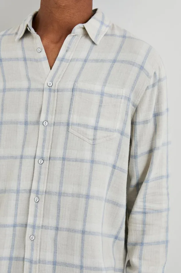 Rails Shirts Men LENNOX SHIRT Parchment Sky Melange