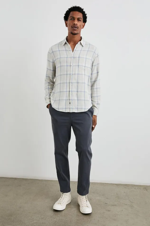 Rails Shirts Men LENNOX SHIRT Parchment Sky Melange