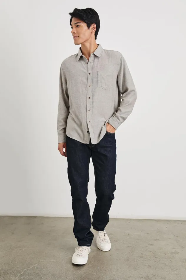 Rails Shirts Men LENNOX SHIRT Tumbleweed Melange