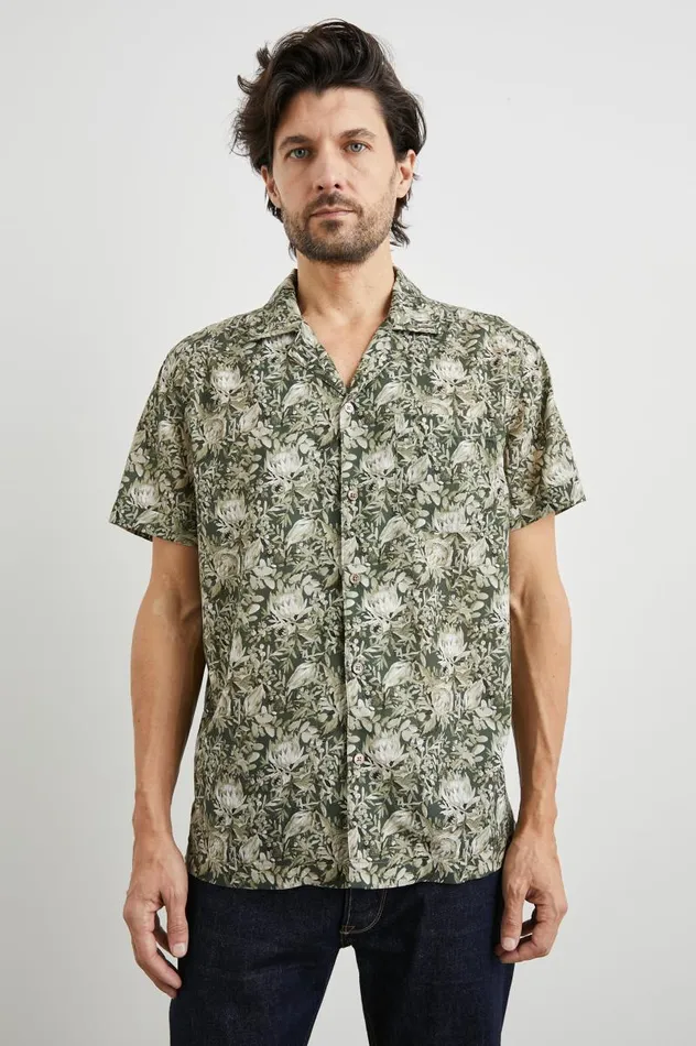 Rails Shirts Men MORENO SHIRT Watercolor Olive Brass
