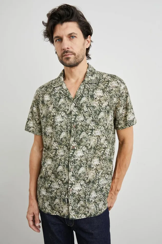 Rails Shirts Men MORENO SHIRT Watercolor Olive Brass
