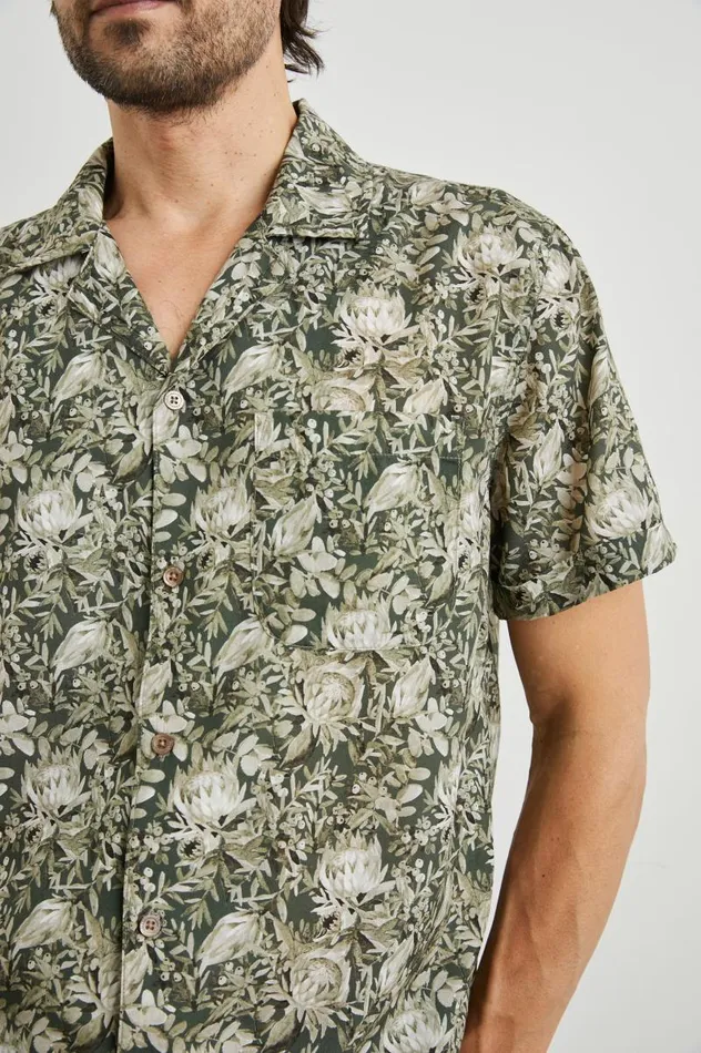 Rails Shirts Men MORENO SHIRT Watercolor Olive Brass