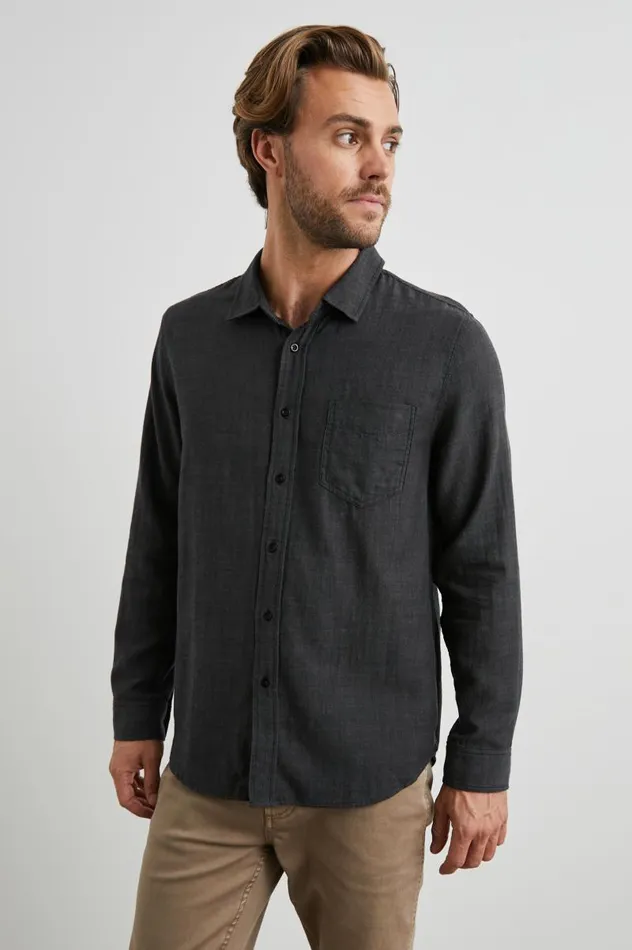 Rails Shirts Men WYATT SHIRT Black Chambray