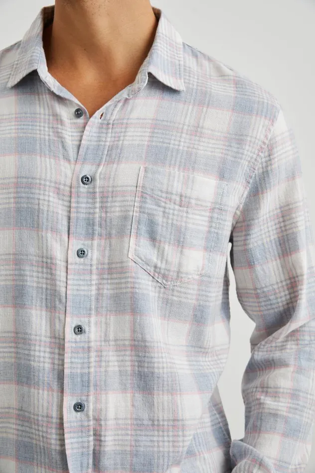 Rails Shirts Men WYATT SHIRT Cobalt Flamingo Melange