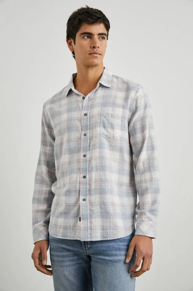 Rails Shirts Men WYATT SHIRT Cobalt Flamingo Melange