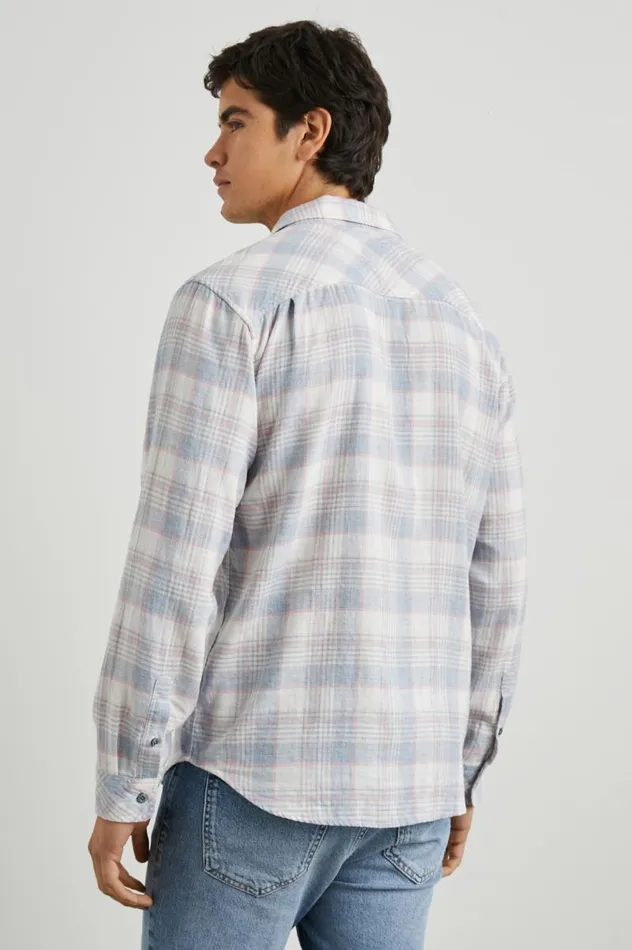 Rails Shirts Men WYATT SHIRT Cobalt Flamingo Melange