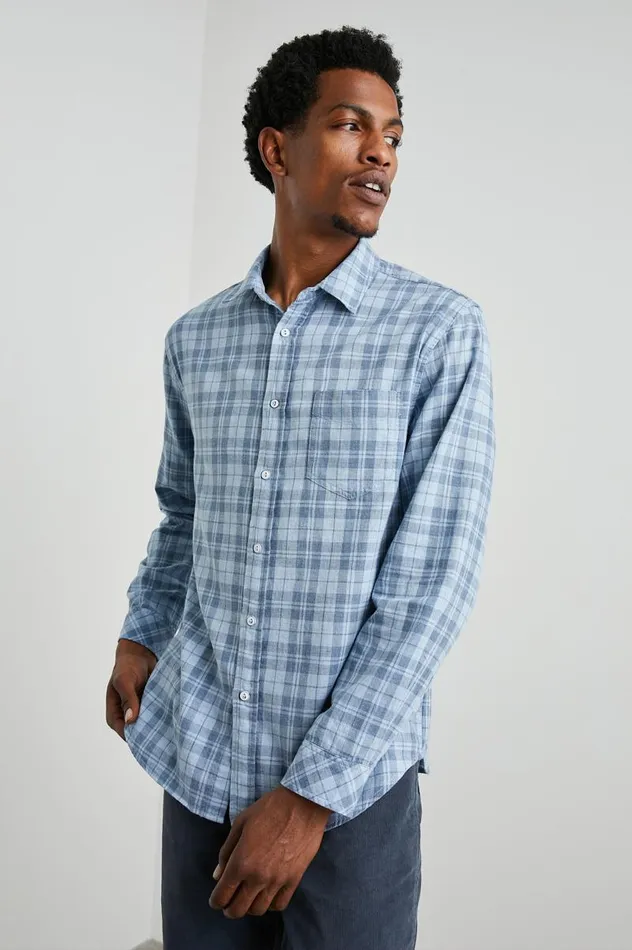 Rails Shirts Men WYATT SHIRT Sky Denim Heather