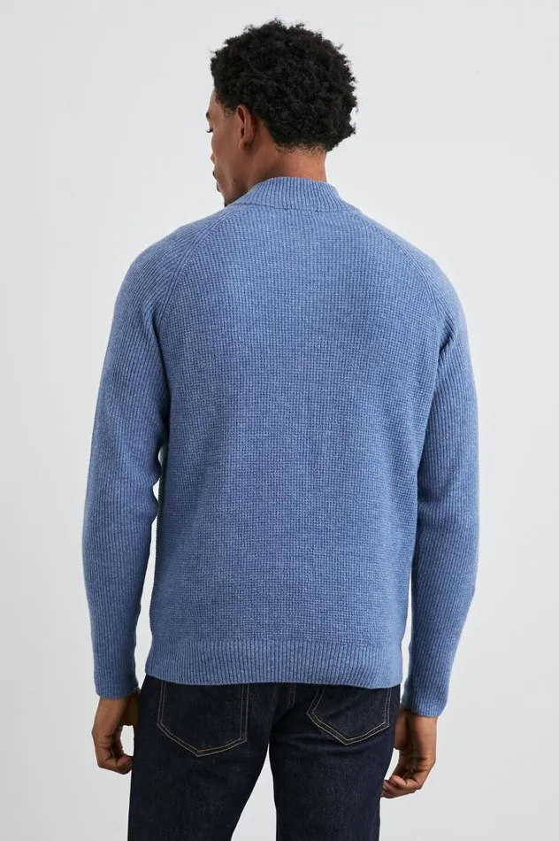 Rails Sweaters Men STARK QUARTER ZIP Cerulean Melange