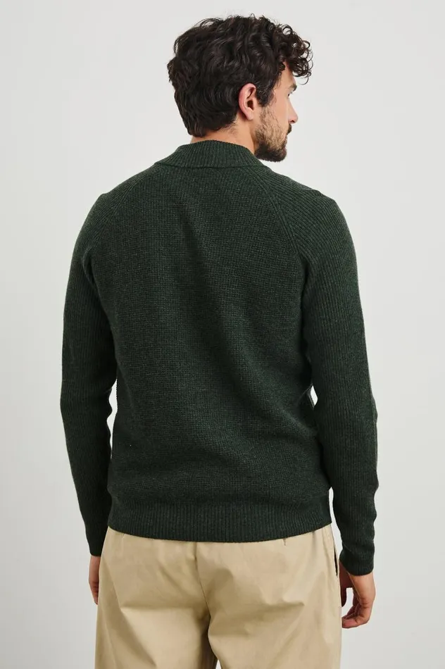 Rails Sweaters Men STARK QUARTER ZIP Olive Melange