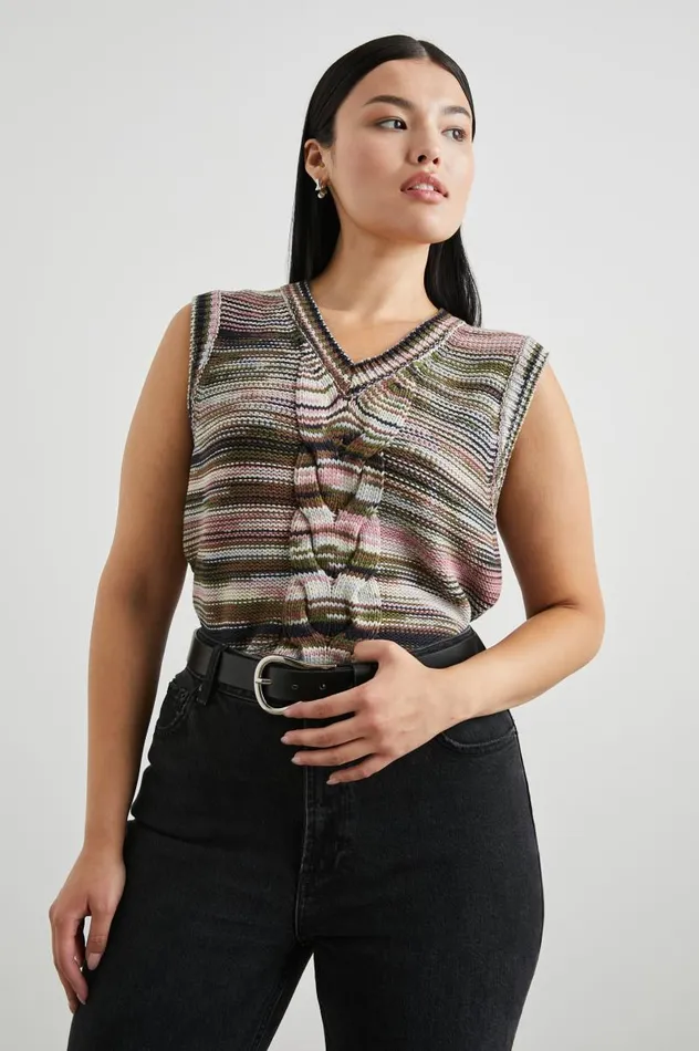 Rails Sweaters Women BRIXTON VEST Forest Space Dye