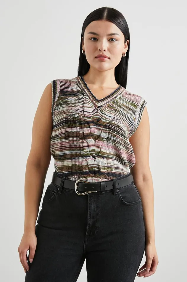 Rails Sweaters Women BRIXTON VEST Forest Space Dye