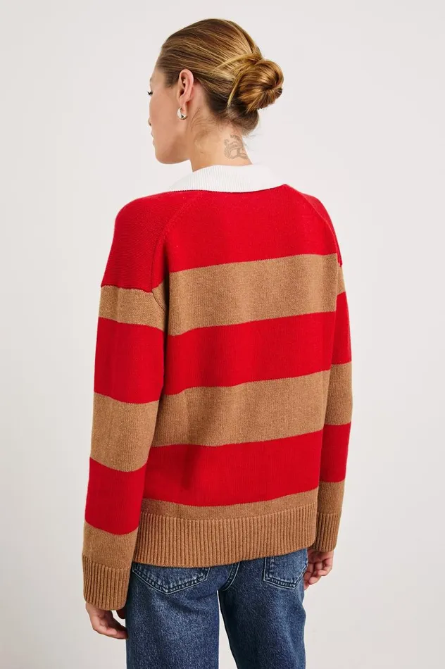 Rails Sweaters Women HARRIS SWEATER Cherry Camel Stripe