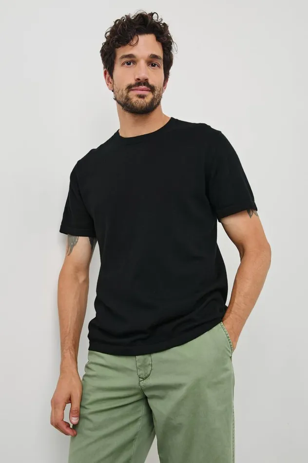 Rails TShirts and Thermals Men MASON COTTON CASHMERE TSHIRT Black