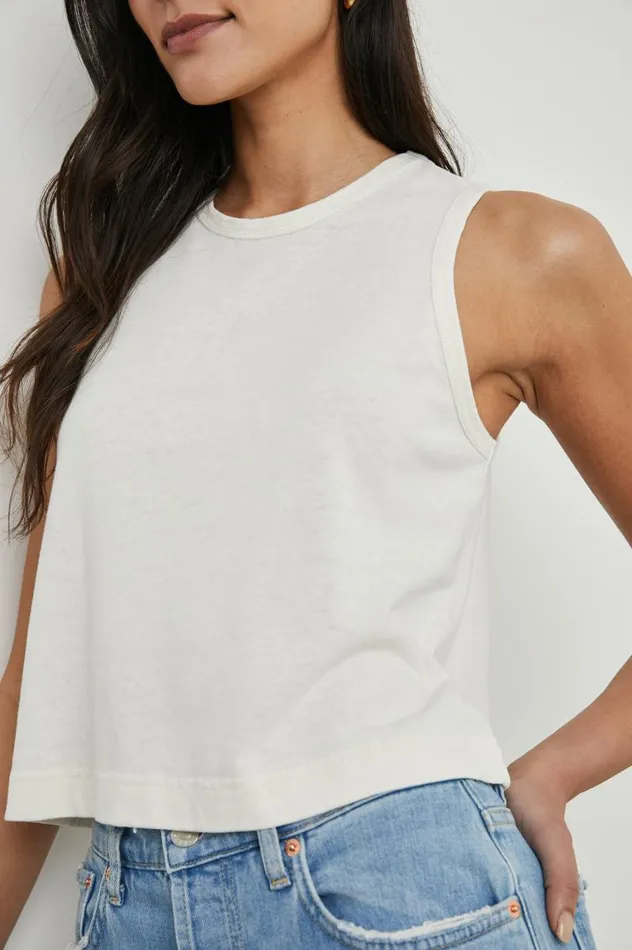 Rails Tees and Tanks Women THE BOXY TANK Porcelain
