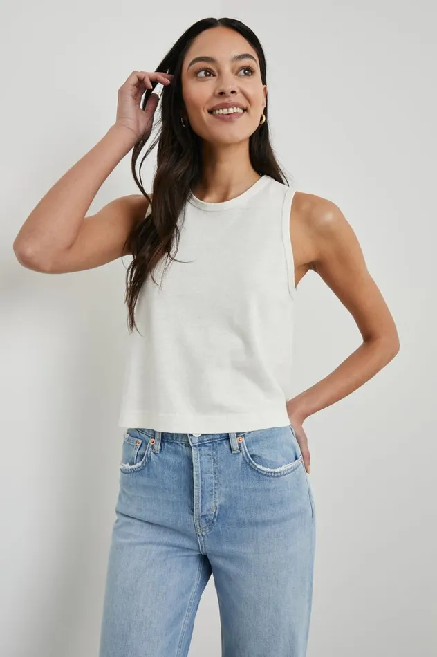 Rails Tees and Tanks Women THE BOXY TANK Porcelain