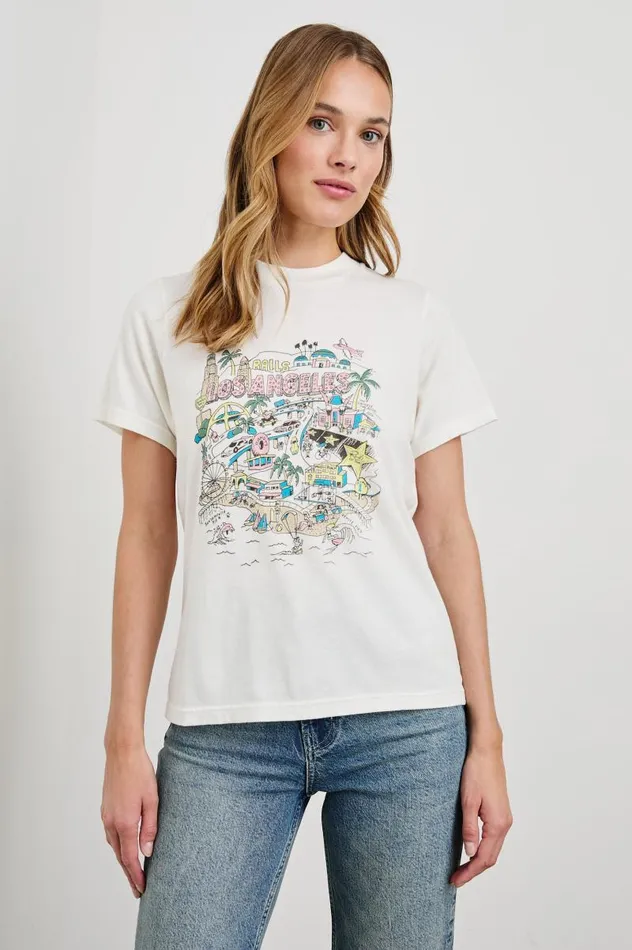 Rails Tops Women BOYFRIEND TSHIRT Rails Los Angeles Map White