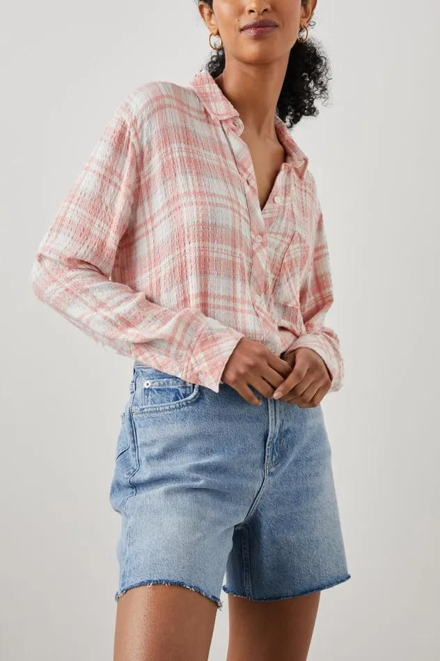 Rails Tops Women BRADY SHIRT White Peach Cloud
