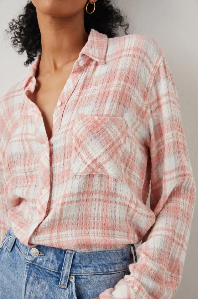Rails Tops Women BRADY SHIRT White Peach Cloud