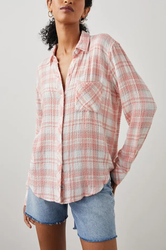 Rails Tops Women BRADY SHIRT White Peach Cloud