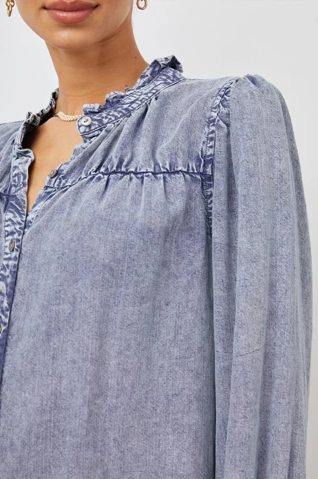 Rails Tops Women CAMILLE TOP Sapphire Acid Wash