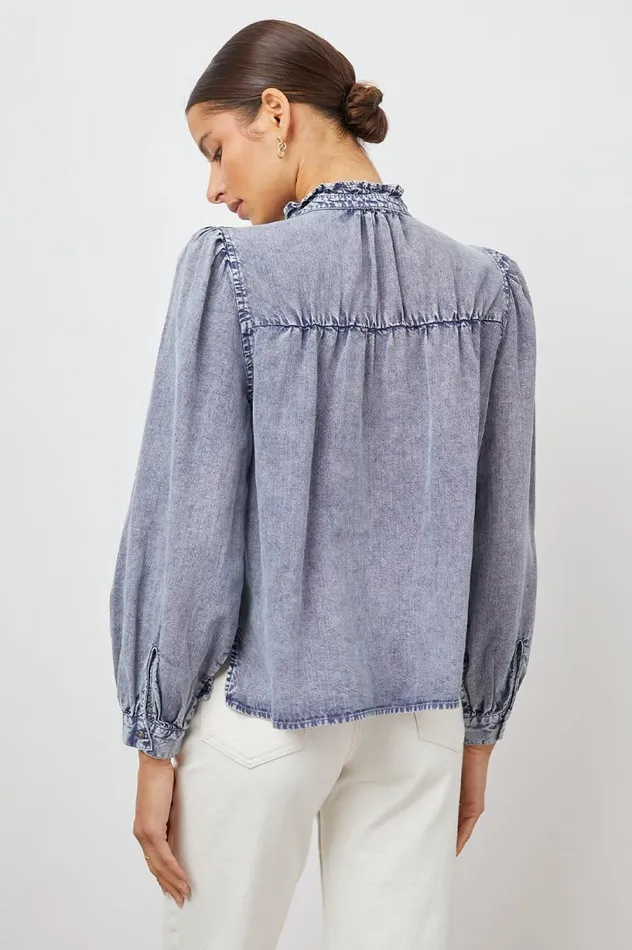 Rails Tops Women CAMILLE TOP Sapphire Acid Wash