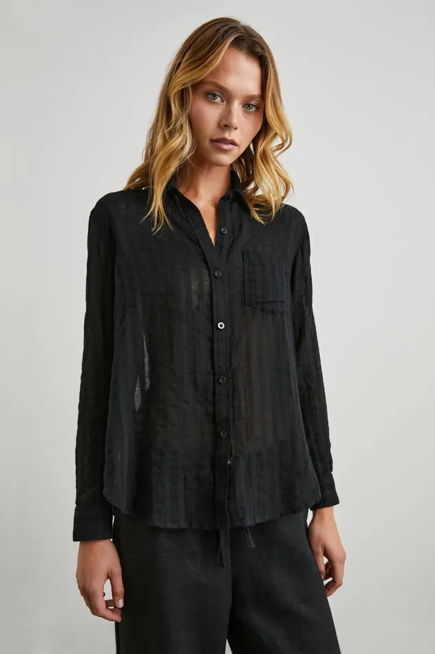 Rails Tops Women CHARLI SHIRT Black Shadow Stripe