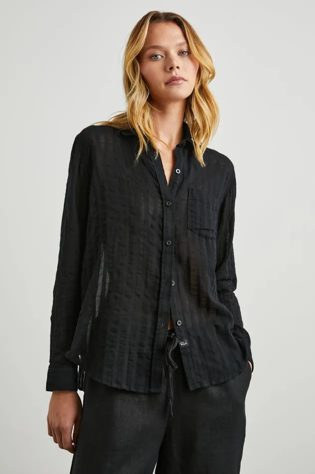 Rails Tops Women CHARLI SHIRT Black Shadow Stripe