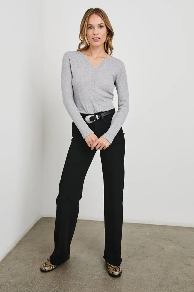 Rails Tops Women ESSENTIAL HENLEY Heather Grey