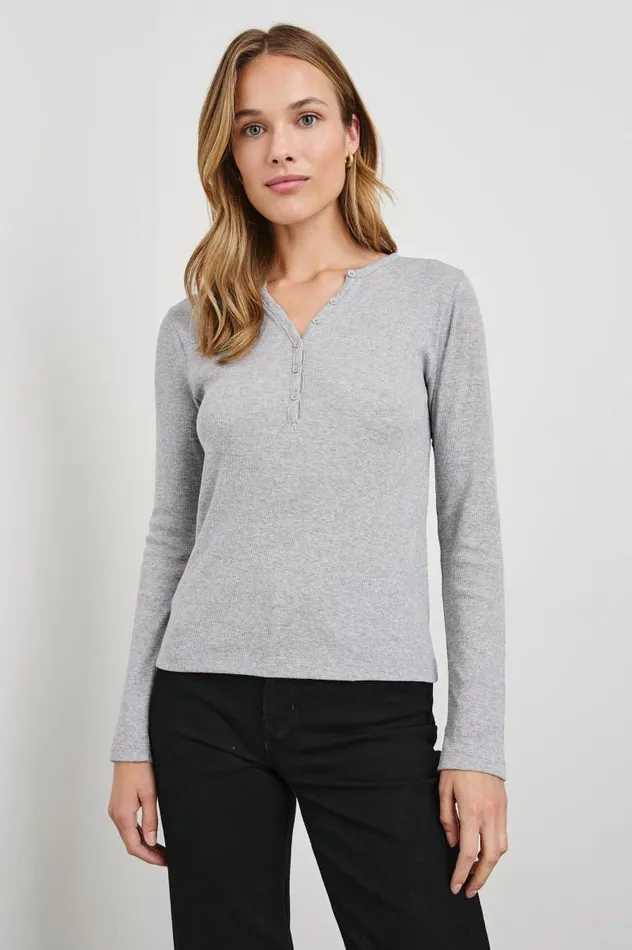 Rails Tops Women ESSENTIAL HENLEY Heather Grey