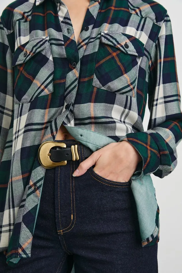 Rails Tops Women KENDRA SHIRT Forest Navy Stone