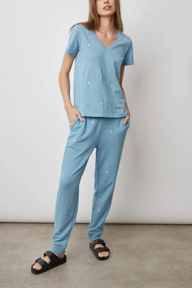 Rails Tops Women THE CARA V NECK TSHIRT Aqua Stars