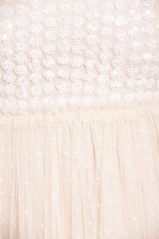 Raindrop Bodice OneShoulder Ankle Gown Champagne Women Needle and Thread Dresses
