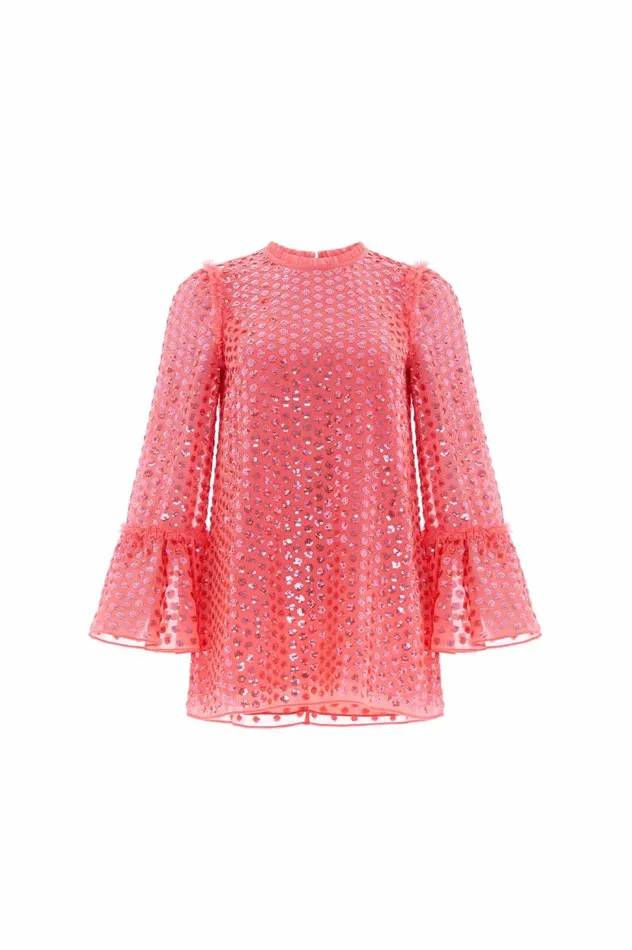 Raindrop Gloss Tunic Pink Women Needle and Thread Tops