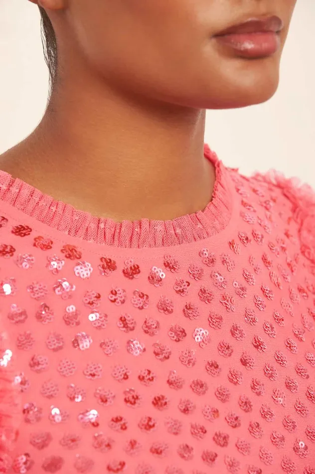Raindrop Gloss Tunic Pink Women Needle and Thread Tops