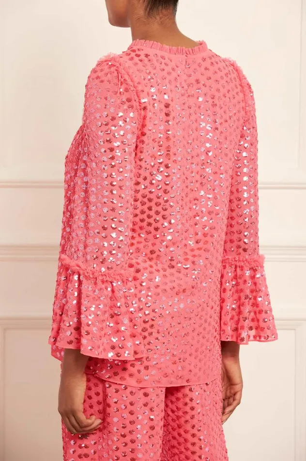 Raindrop Gloss Tunic Pink Women Needle and Thread Tops
